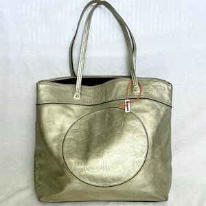 COACH Gold Metallic Leather Tote